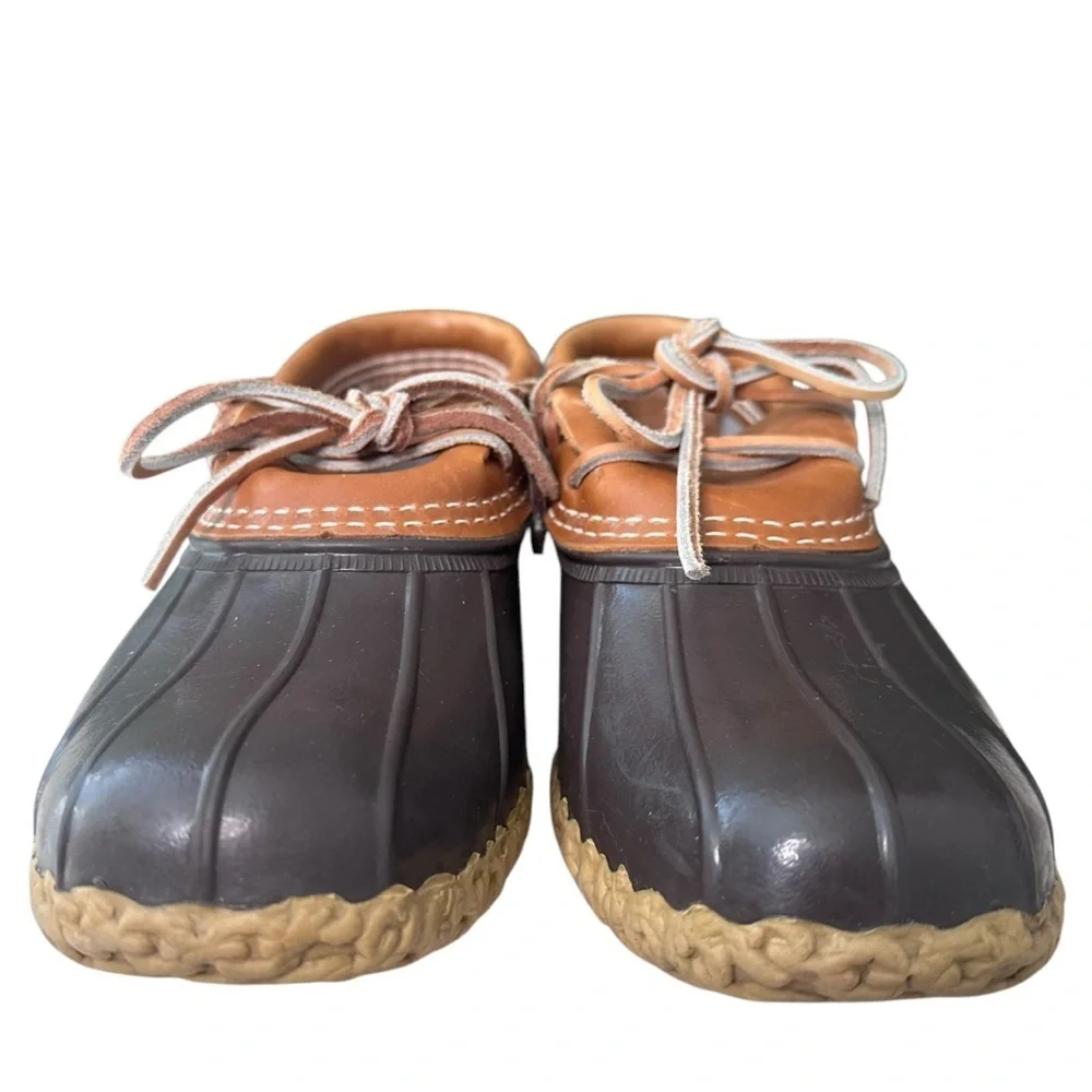 L.L. Bean Woman’s Bean Boots Rubber Mocs Tan Brown Size 7